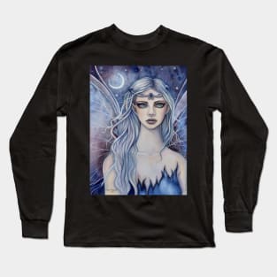 Sapphire Mystical Fairy Fantasy Art by Molly Harrison Long Sleeve T-Shirt